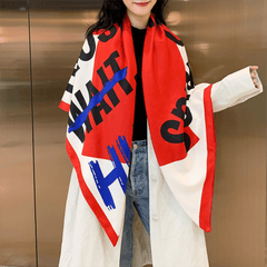 Silk Square Scarf Print Casual Shawl