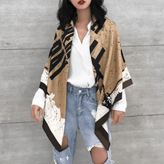 Silk Square Scarf Print Casual Shawl