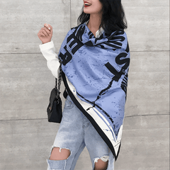 Silk Square Scarf Print Casual Shawl