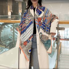 Silk Square Scarf Print Casual Shawl