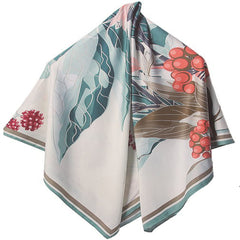 Silk Square Scarf Print Casual Shawl
