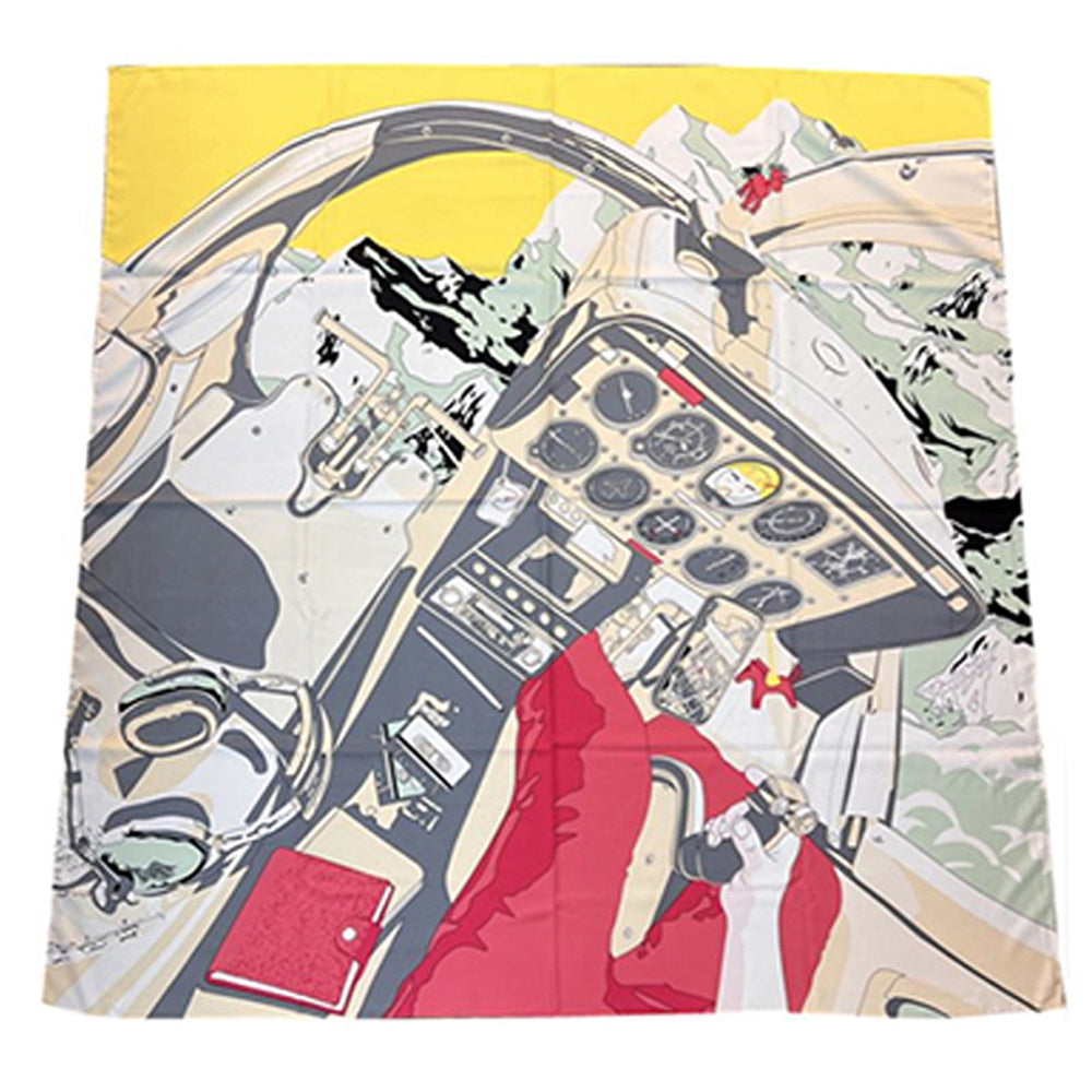 Flower Print Shawl Satin Square Scarf Silk Head Wrap