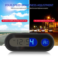 Mini Electronic Car Clock Time Watch Auto Clocks Luminous LCD Backlight