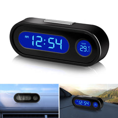 Mini Electronic Car Clock Time Watch Auto Clocks Luminous LCD Backlight