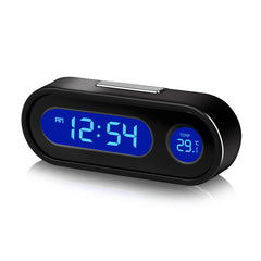 Mini Electronic Car Clock Time Watch Auto Clocks Luminous LCD Backlight