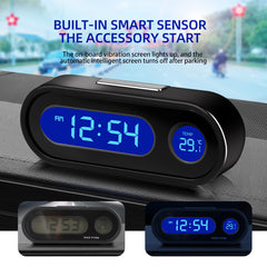 Mini Electronic Car Clock Time Watch Auto Clocks Luminous LCD Backlight