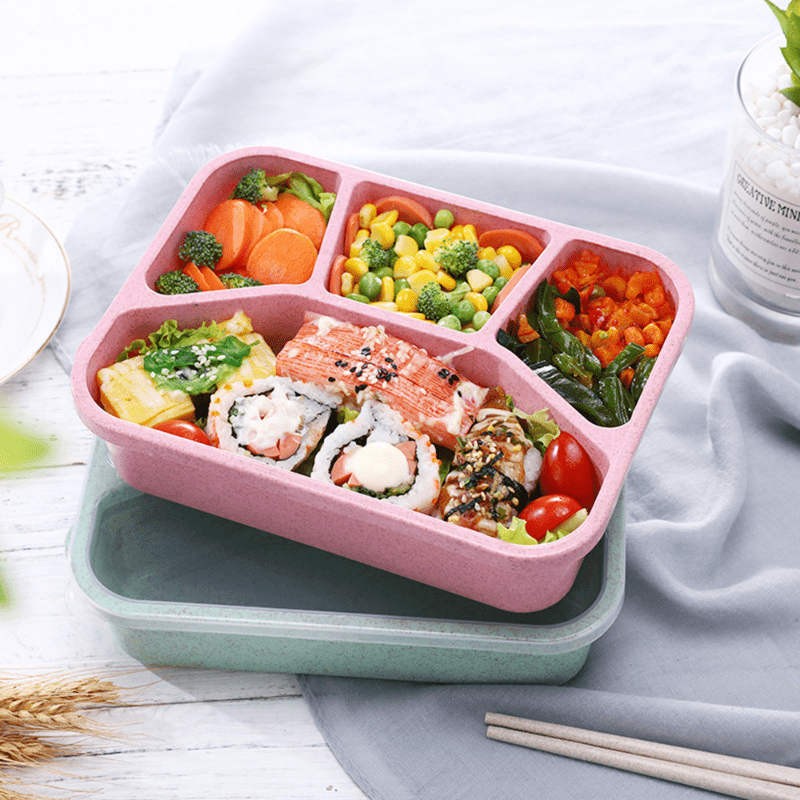 Microwave Bento Lunch Box Divided Leakproof Container Hand Wash Back School