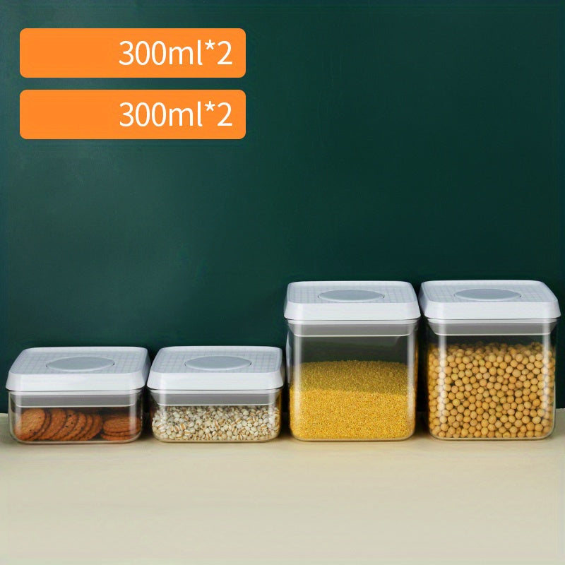 7 Clear Airtight Food Jars Storage Lids - Sealed Fresh-keeping