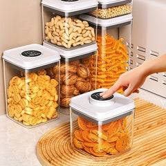 7 Clear Airtight Food Jars Storage Lids - Sealed Fresh-keeping