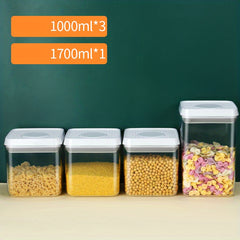 7 Clear Airtight Food Jars Storage Lids - Sealed Fresh-keeping