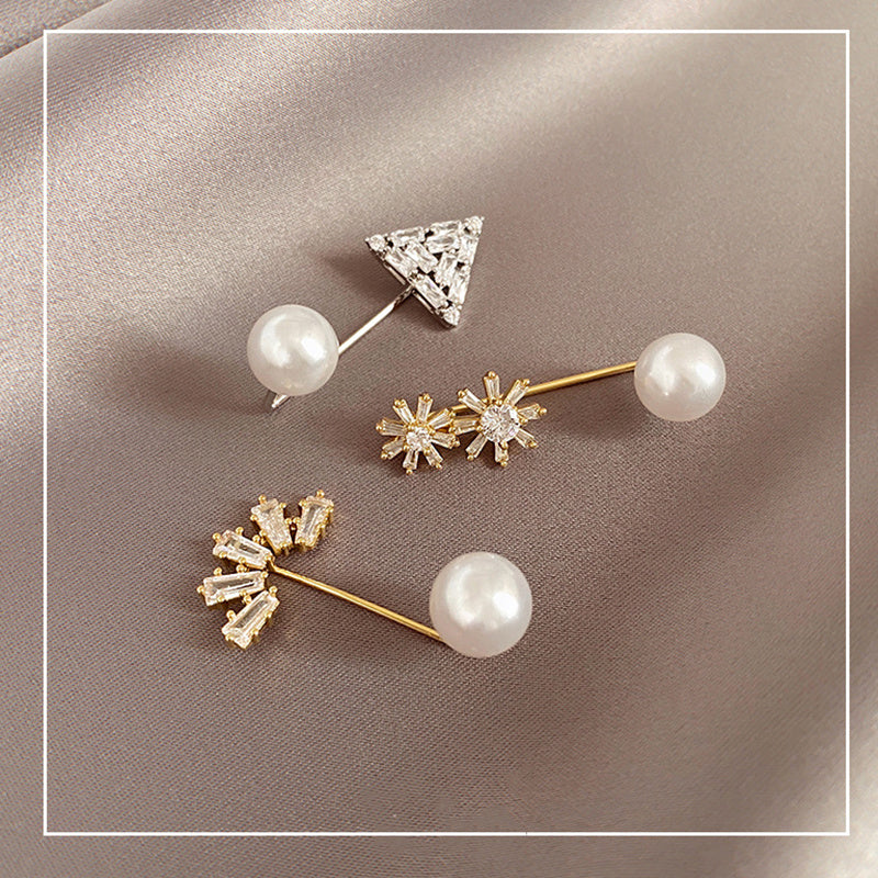 Faux Pearl Scarf Pin Delicate Shawl Brooch Cardigan Buckle