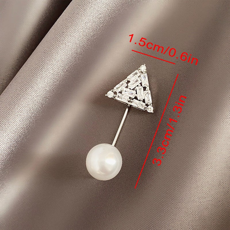 Faux Pearl Scarf Pin Delicate Shawl Brooch Cardigan Buckle