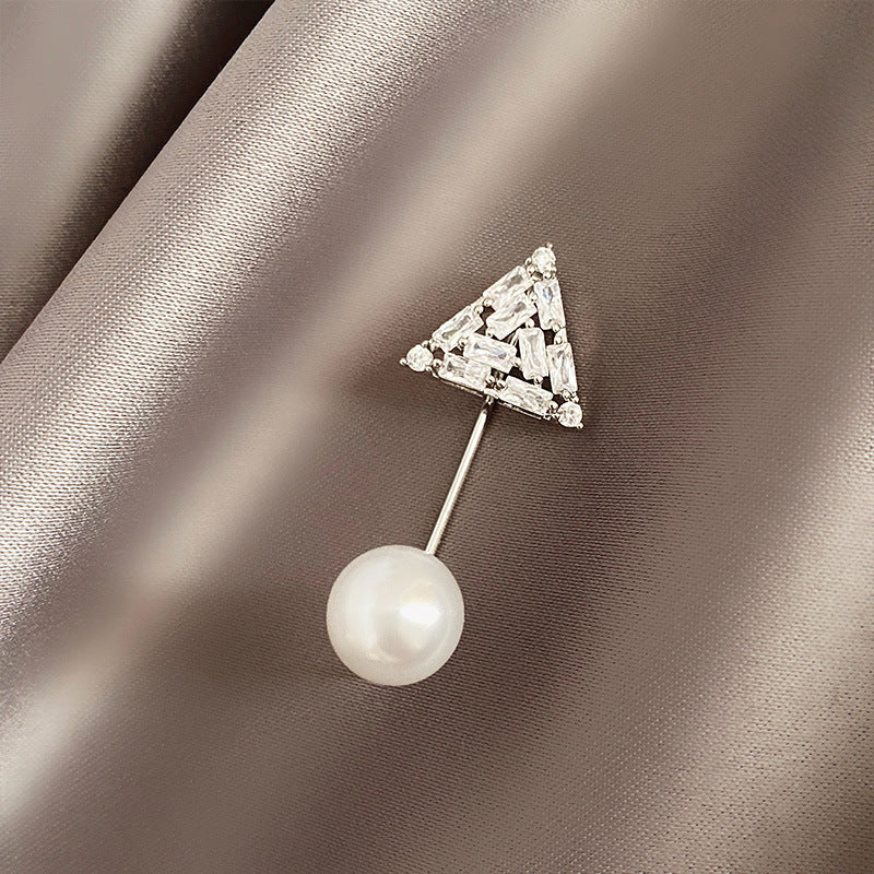 Faux Pearl Scarf Pin Delicate Shawl Brooch Cardigan Buckle