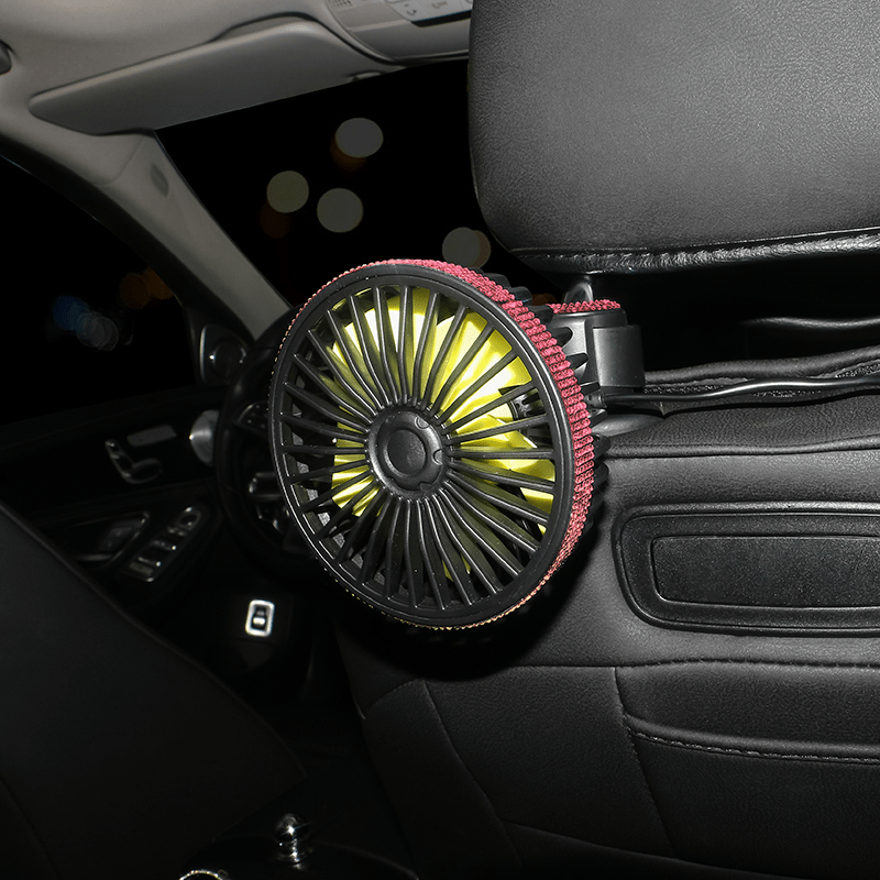 Portable Car USB Mini Fan Air Cooling Fan 3 Speed Universal Seat Headrest Cooler