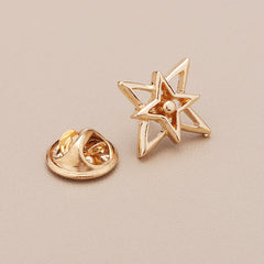 Leaf Flower Collar Pin Hollow Out Scarf Clip Golden Brooch