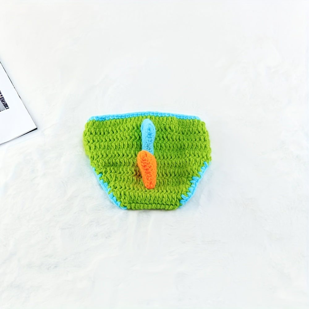 2pcs Baby Cartoon Dino Cap & Shorts Set for Photography Props