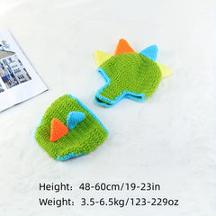 2pcs Baby Cartoon Dino Cap & Shorts Set for Photography Props