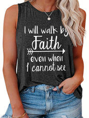 Women's Slogan Print Tank Top
