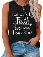 Women's Slogan Print Tank Top