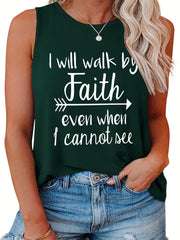 Women's Slogan Print Tank Top