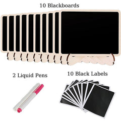 22pcs Mini Chalkboard Signs for Events Wooden Blackboard Table