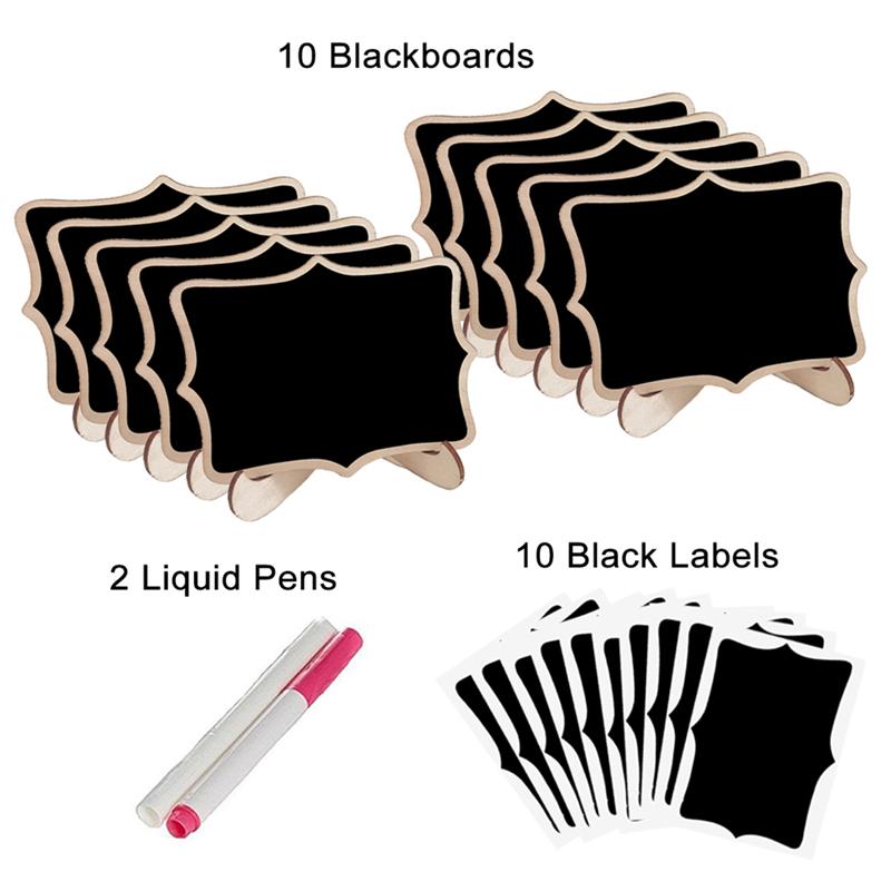 22pcs Mini Chalkboard Signs for Events Wooden Blackboard Table