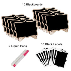 22pcs Mini Chalkboard Signs for Events Wooden Blackboard Table