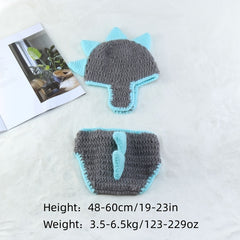 Infant Dinosaur Knit Hat & Shorts Set - Baby Photo Props