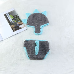 Infant Dinosaur Knit Hat & Shorts Set - Baby Photo Props