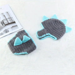 Infant Dinosaur Knit Hat & Shorts Set - Baby Photo Props