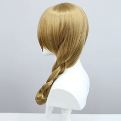 Long Curly Wig With Braided Ponytail Synthetic Wig For Cosplay