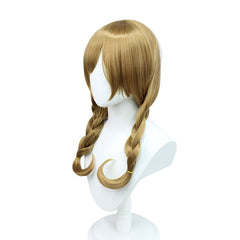 Long Curly Wig With Braided Ponytail Synthetic Wig For Cosplay