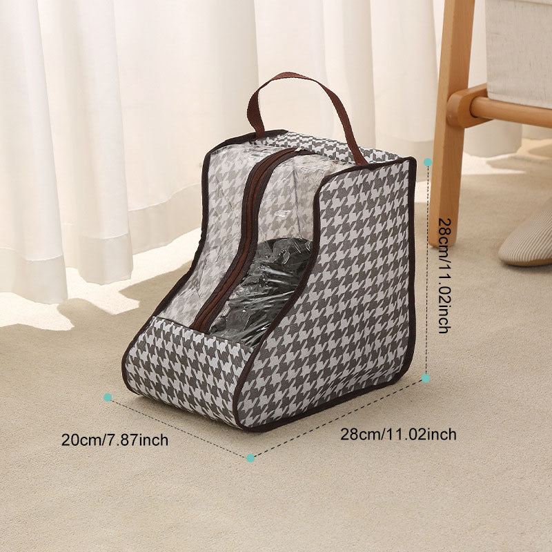 Houndstooth Boots Organizer Dustproof Bag Zipper Handbag