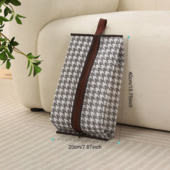 Houndstooth Boots Organizer Dustproof Bag Zipper Handbag