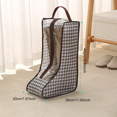 Houndstooth Boots Organizer Dustproof Bag Zipper Handbag