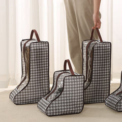 Houndstooth Boots Organizer Dustproof Bag Zipper Handbag