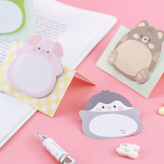 5pcs Cute Animal Sticky Notes - 100 Sheets, Ideal for Messages & Memos