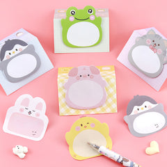 5pcs Cute Animal Sticky Notes - 100 Sheets, Ideal for Messages & Memos