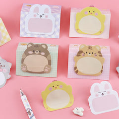 5pcs Cute Animal Sticky Notes - 100 Sheets, Ideal for Messages & Memos