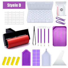 DIY Diamond Painting Kits Set Rhinestone Art Pen Tray Roller Storage Box Tools