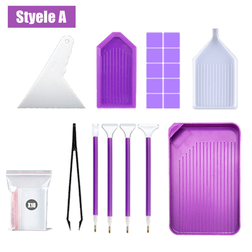 DIY Diamond Painting Kits Set Rhinestone Art Pen Tray Roller Storage Box Tools