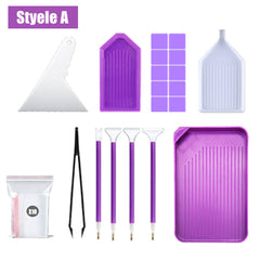 DIY Diamond Painting Kits Set Rhinestone Art Pen Tray Roller Storage Box Tools
