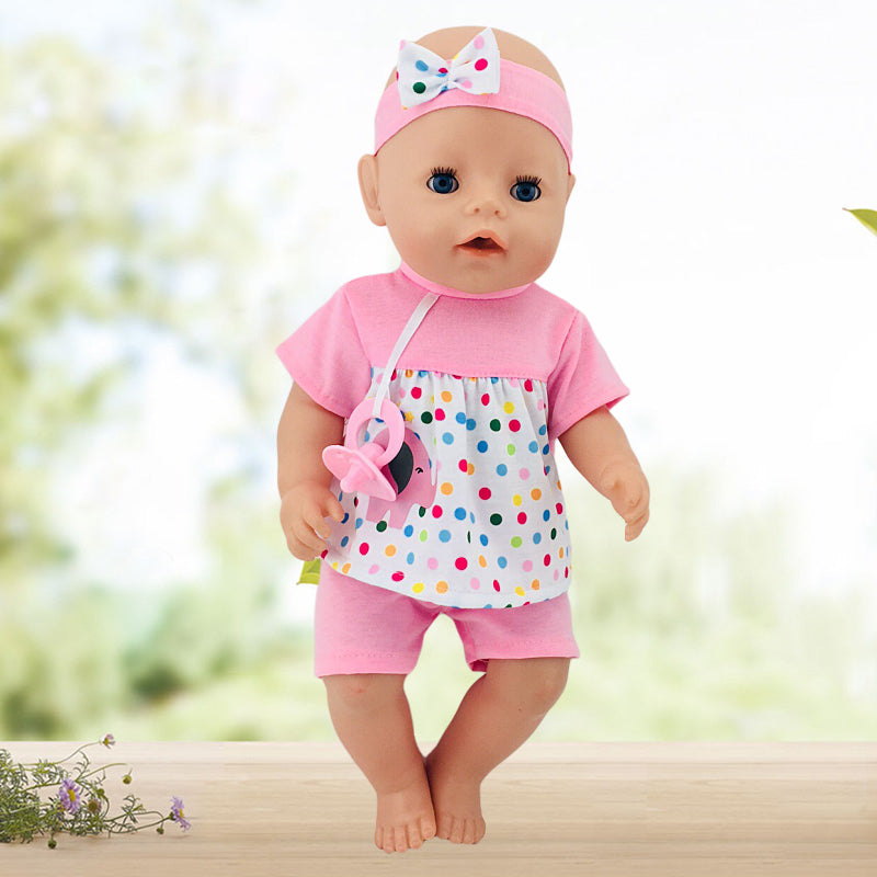 Flower Elephant Outfits for 18 Inch & 15 Inch Baby Dolls - Accessories Included