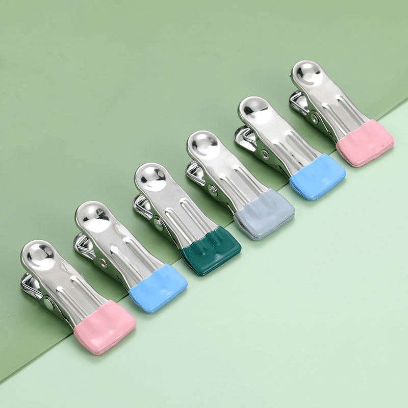 5pcs Flat Clip Windproof Drying Clip Metal Iron Clip Traceless Drying Clothes