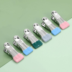 5pcs Flat Clip Windproof Drying Clip Metal Iron Clip Traceless Drying Clothes