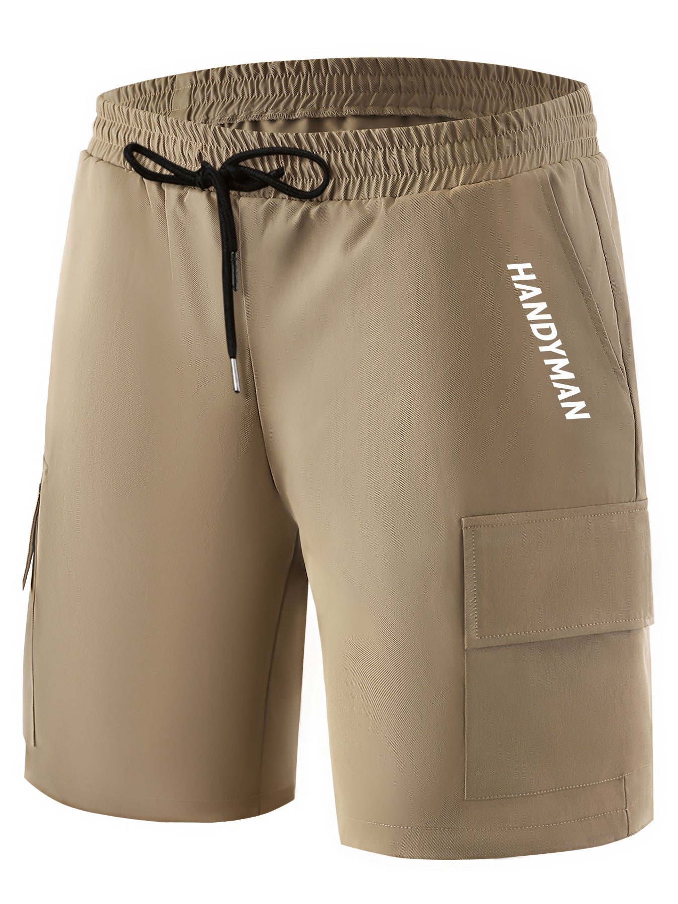 Sunflower Pattern Letter Print Cargo Shorts Men's Casual
