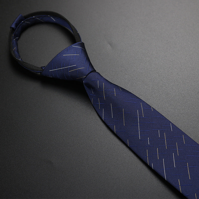 Solid Gray Zipper Tie No Knotting