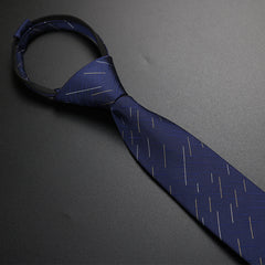 Solid Gray Zipper Tie No Knotting