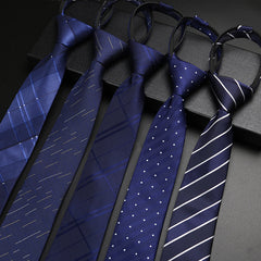 Solid Gray Zipper Tie No Knotting