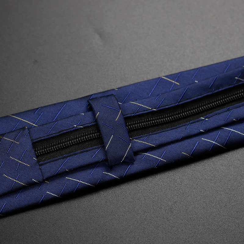 Solid Gray Zipper Tie No Knotting